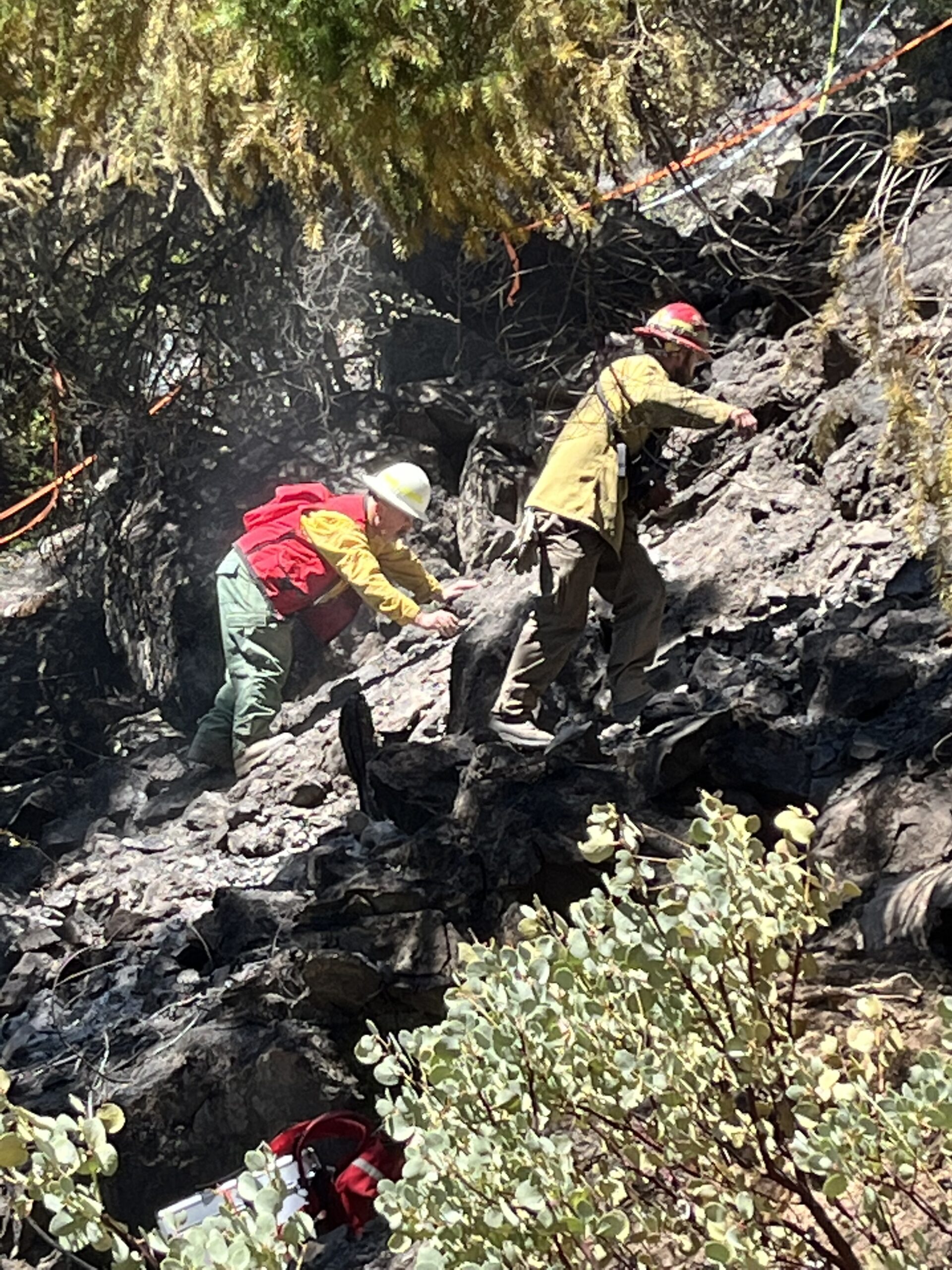 Steep terrain on the Collings Mountain Fire