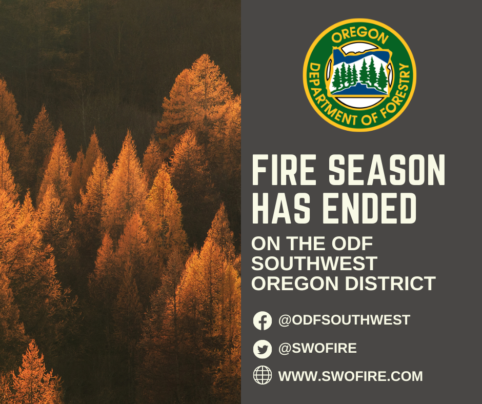 Fire Season 2021 Comes to an Official Close, Fire Prevention Continues in Jackson and Josephine Counties