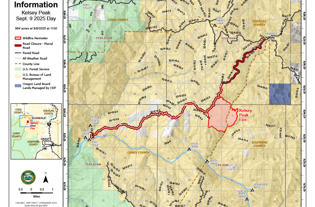 Evacuations decreased near Kelsey Peak Fire, firefighters take advantage of cool, rainy conditions