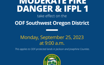 Fire Danger Level Decreases to Moderate Due to Widespread Rain and Additional Forecasted Precipitation