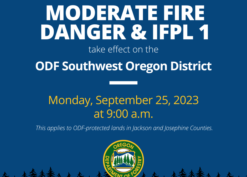 Fire Danger Level Decreases to Moderate Due to Widespread Rain and Additional Forecasted Precipitation