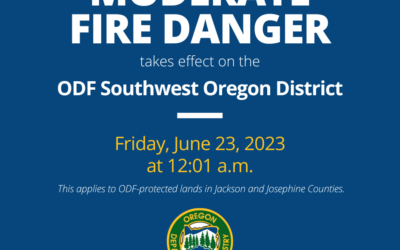 Due to High Temperatures and Dry Fuels, Fire Danger Level Increasing to Moderate on Friday