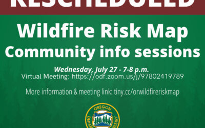 Wildfire Risk Map Meetings Rescheduled Due to Public Safety Concerns, Interactive Zoom Meeting to be Held Instead
