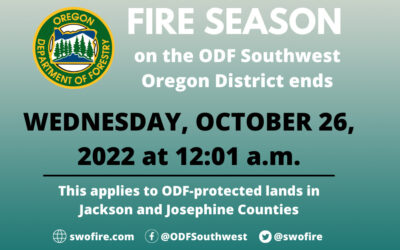 After Nearly 150 Days, Fire Season Ends on the ODF Southwest Oregon District