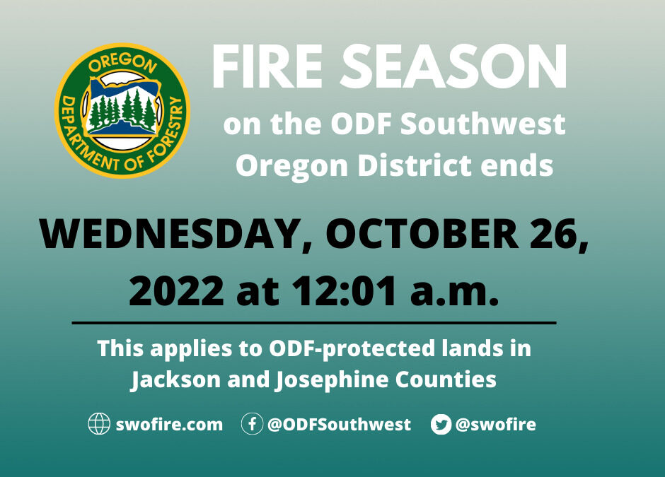 After Nearly 150 Days, Fire Season Ends on the ODF Southwest Oregon District